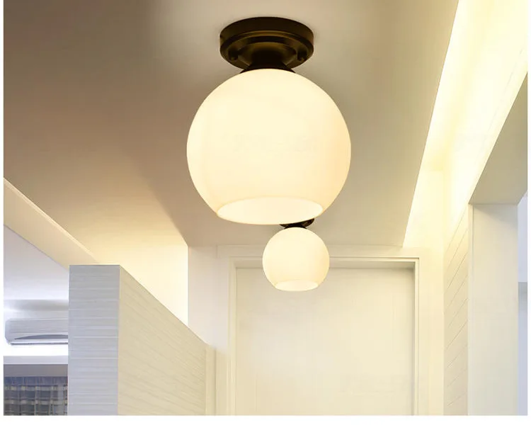 Lighting Aisle Corridor porch Living room Bedroom Modern Simple Opal Glass Lamp Ball Ceiling Japanese Style | Освещение