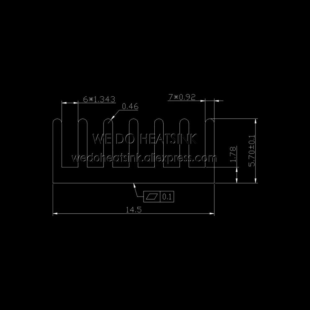 100 шт./лот 14*14*6 мм экструдированный алюминиевый радиатор для LM2596 LM2577 LM2576