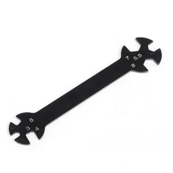

Aluminum Alloy 5 in 1 3mm 4mm 5.5mm 7mm 8mm Nut Wrench Spanner Tools Black
