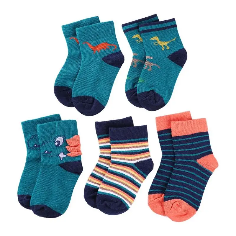 

5pairs/Lot Cute Cartoon Baby Boys Girls Soft Cotton Socks Kids Stripe Socks Baby Girl Clothes accessories