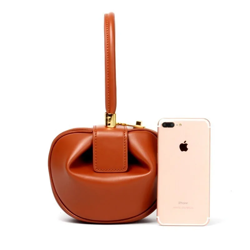 Vintage Genuine Cowhide Leather Handbags For Women Shell Bag Cross Body Handbags Ladies Purses Satchel Shoulder Bags Tote Bag