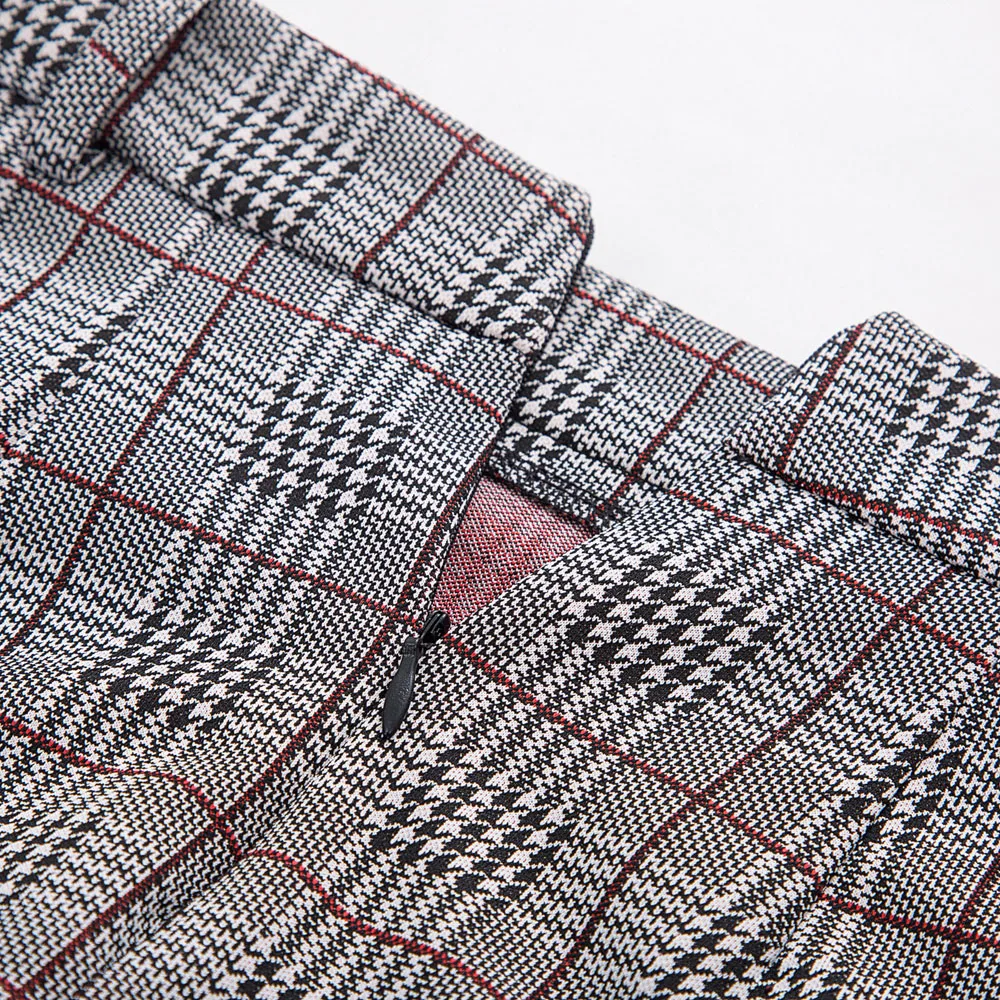 Kate Kasin Women's Gingham Skirts Office Lady Business Elegant Casual Grid Pattern Belt Decor Hips wrapped Bodycon Pencil Skirt|Юбки| |