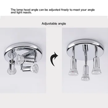 

9W LED Ceiling Light 3 Heads swiveling Light Spots GU10 Ceiling Spot Lights adjust Angle for indoor Lighting Fixtures Decoration