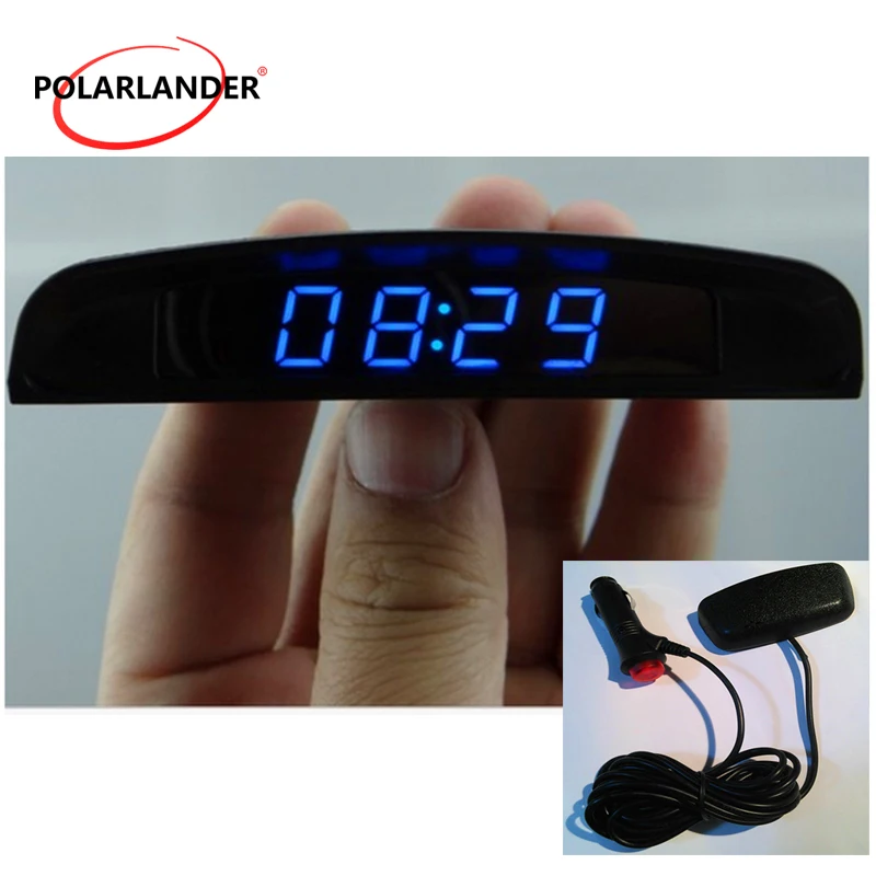 

3 In 1 Interior Temperature Meter Voltmeter Four display modes Car Auto Digital LED Car Electronic Clock Auto Accessories 12V