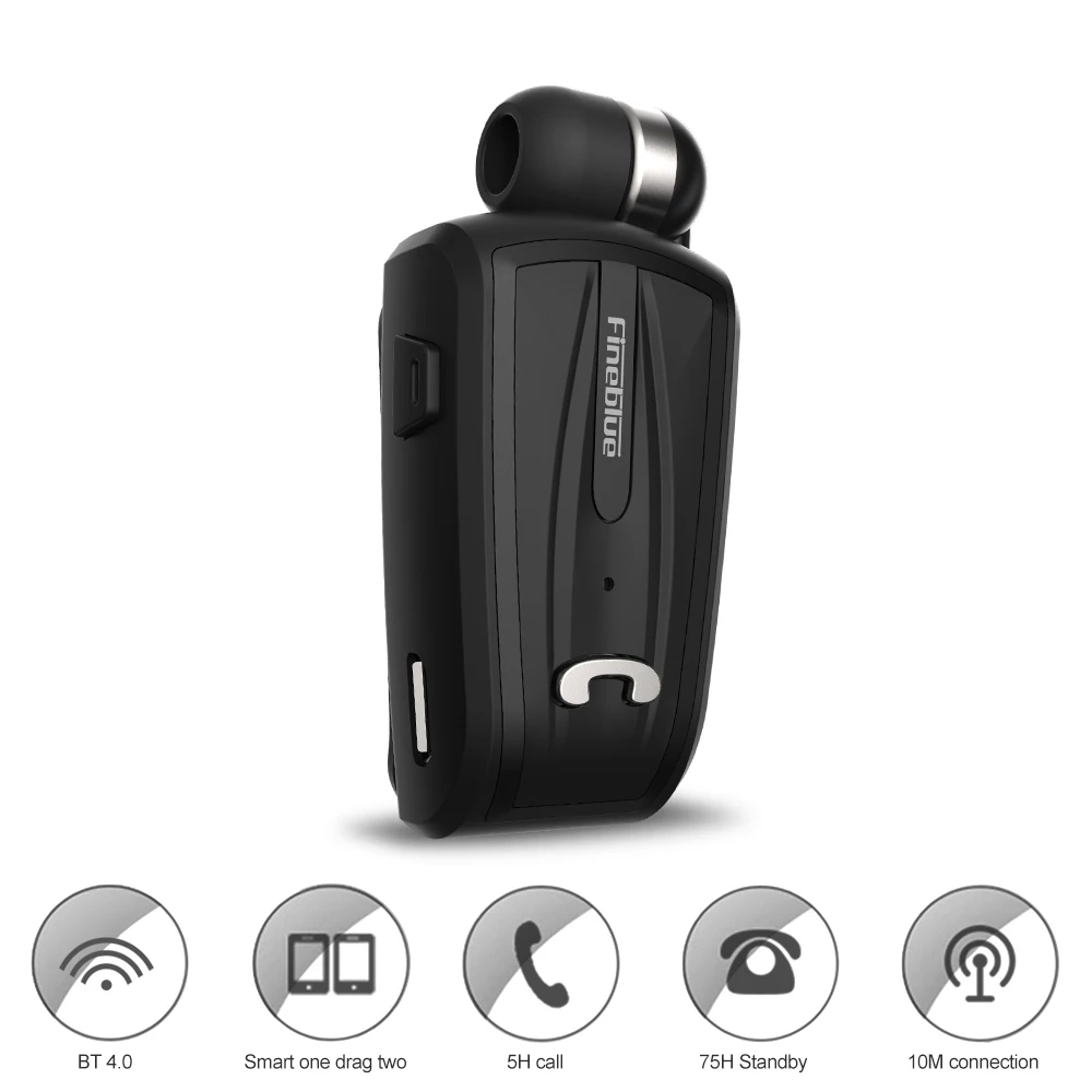 

Fineblue F-V6 Wireless Bluetooth Earphones Portable Headset Business Headphones Bluetooth 4.0 Wear Clip Hands-free with Mic New
