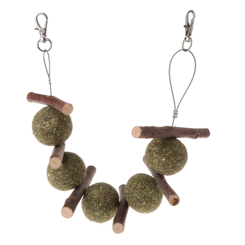 

Pet Teeth Grinding Toys Hamster Rabbit Apple Tree Branch Grass Ball Hanging Cage