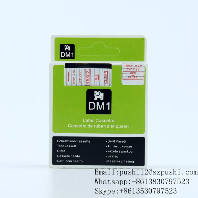 Best Price Dymo D1 Tape 45802 19mm Red on Clear Label Cassette For Dymo Label Printer Best Price Dymo D1 Tape 45802 19mm Red on Clear Label Cassette For Dymo Label Printer