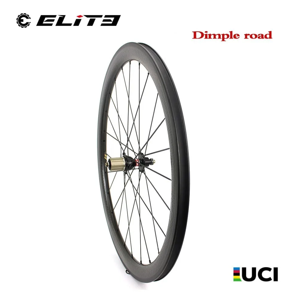 ELITEWHEELS 700C дорожные колеса Dimple карбоновые для велосипеда Tubular / Clincher 45 мм с Novatec J