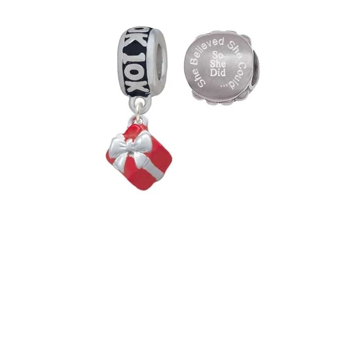 Silvertone маленький 3 D Красный Подарочная коробка с бантом 10 K Run она считала что может