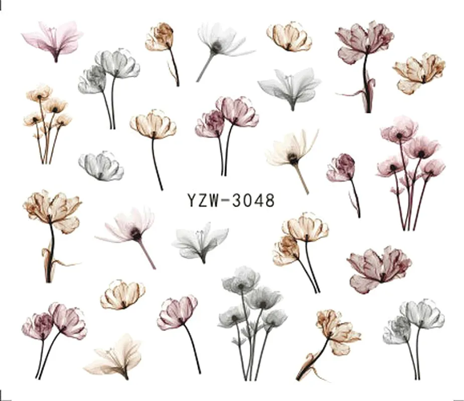 

2 Sheets Dandelion Nail Art Stickers Simple Watercolor Flowers Nailart Kawaii Water Decals Diy 3d Plant Deco Charms Manicure New