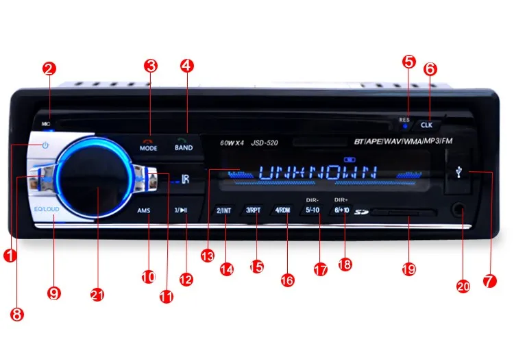Автомагнитола с bluetooth 12 В 24 1 din стереопроигрыватель MP3 FM USB пульт дистанционного