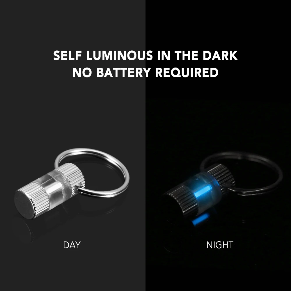 

Self Luminous Tritium Gas Keychain Automatic Glowing Key Ring Multi Tools Outdoor Emergency Survival Mini Light edc Tools