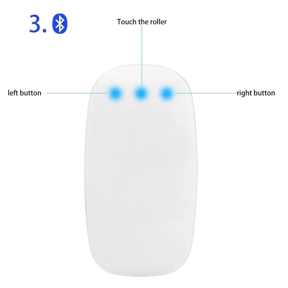 CHYI Bluetooth Magic Mouse Wireless Ultra Thin Touch Ergonomic Optical Mice Office Computer Mause White For Apple Macbook Laptop