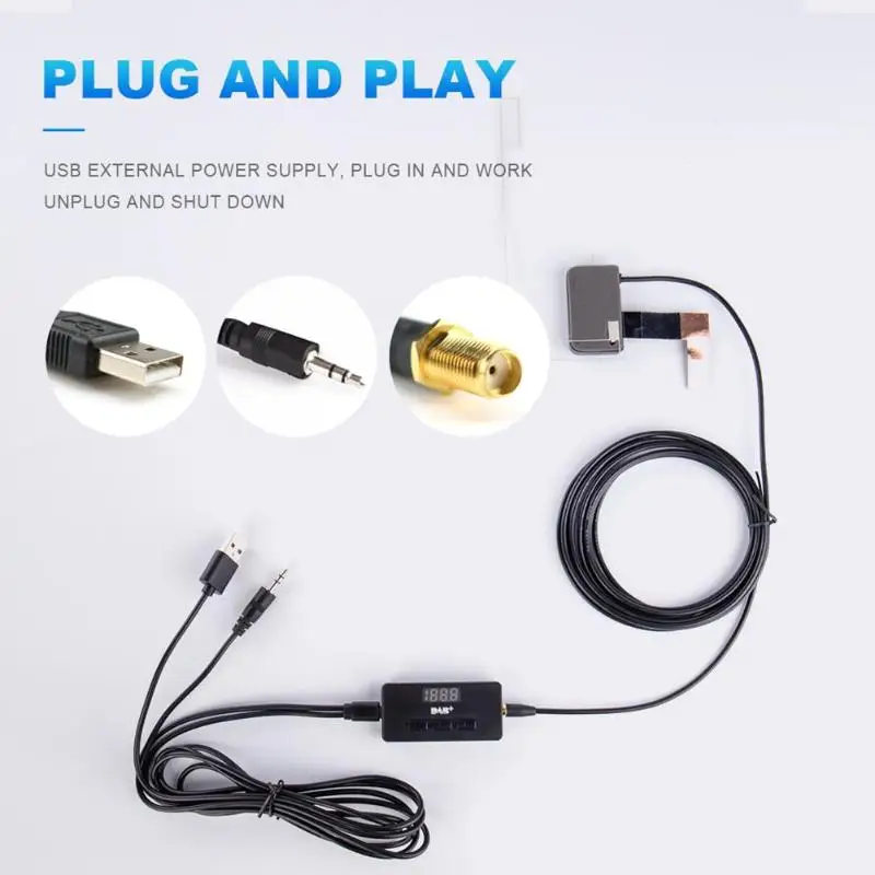 VODOOL 2019 Новый DAB003 цифровой дисплей Мини Автомобиль DAB gps приемник антенна для Android