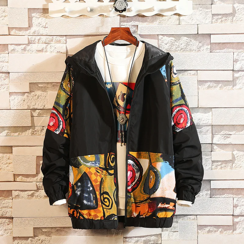 #2923 Spring Doodle Letter Embroidered Baseball Coat Men Black Plus Size 5XL Streetwear Jackets Zipper Windbreaker Japan Style #2923 Spring Doodle Letter Embroidered Baseball Coat Men Black Plus Size 5XL Streetwear Jackets Zipper Windbreaker Japan Style