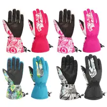 Зимние лыжные лыжи велосипед Велоспорт езда теплые непромокаемые ветрозащитные печатные зимние лыжные перчатки
