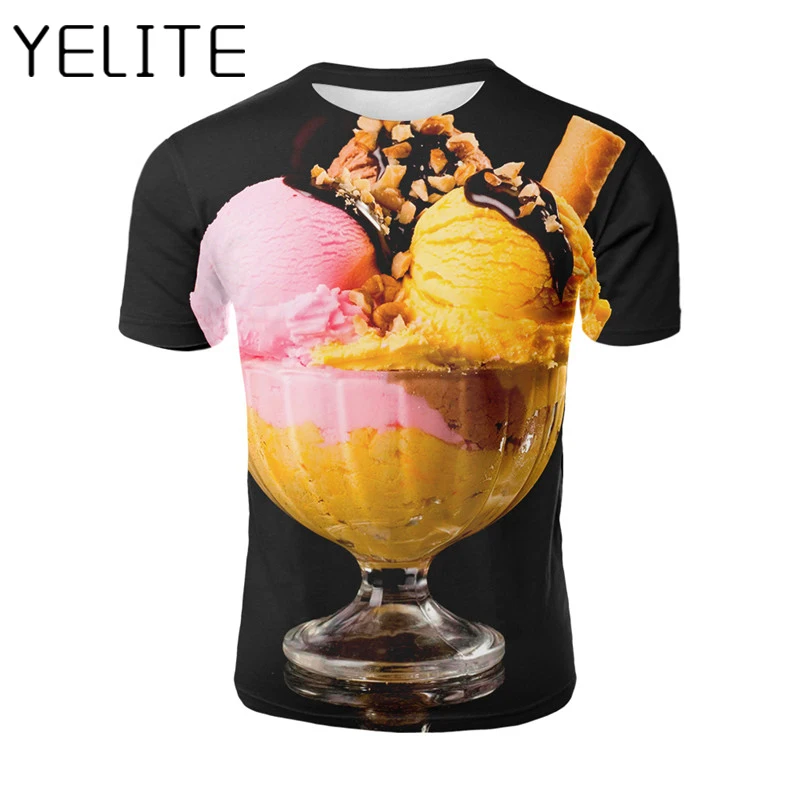 YELITE Ice Cream 3d Printed Tshirt Delicious Dessert T Shirt Creative
