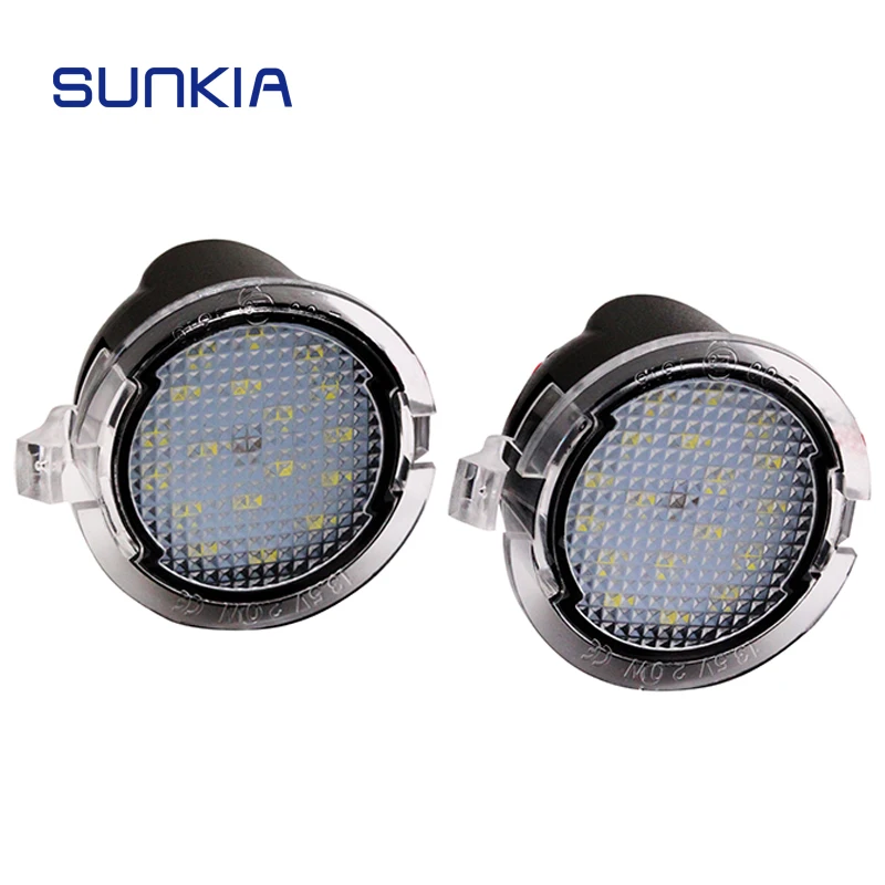 

SUNKIA 2pcs/lot LED Side Mirror Pudlle Lights for Ford Mondeo MK5/F150 Pickup Heritage/Mustang/Explorer/Edge High Power 18 SMD