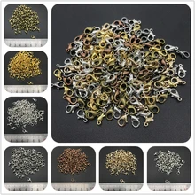 8/10/12/14 мм 30 шт. в виде полукруга застежки крючки золото/родий застежками Крючки для конечные бусины в форме цветов DIY Цепочки и ожерелья решений