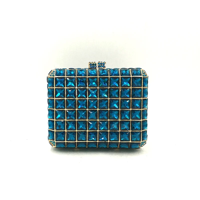 

Small evening party Bridal wedding party wallet purses elegant square shape purses women wallet luxury big crystal clutches
