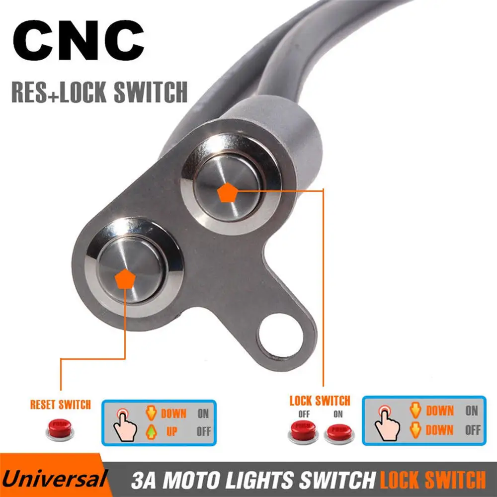 

1PC LED Motorcycle Switch ON-OFF Handlebar Adjustable Mount Waterproof Switches Button DC 12V Headlight
