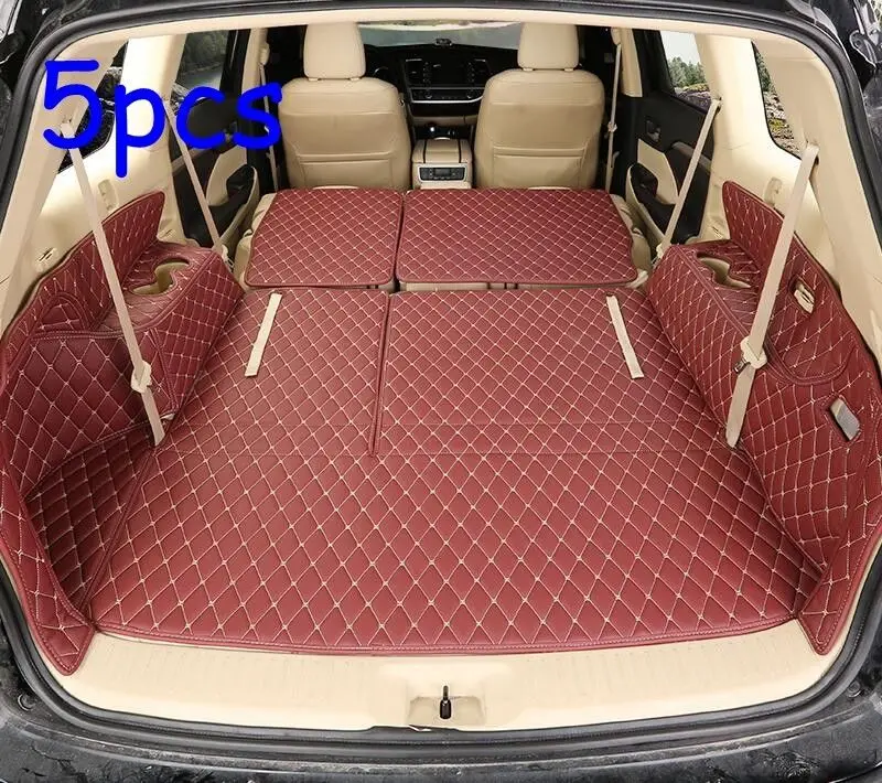 1/3/5 шт. кожаный коврик для багажника автомобиля Toyota Highlander 2015 2018| |