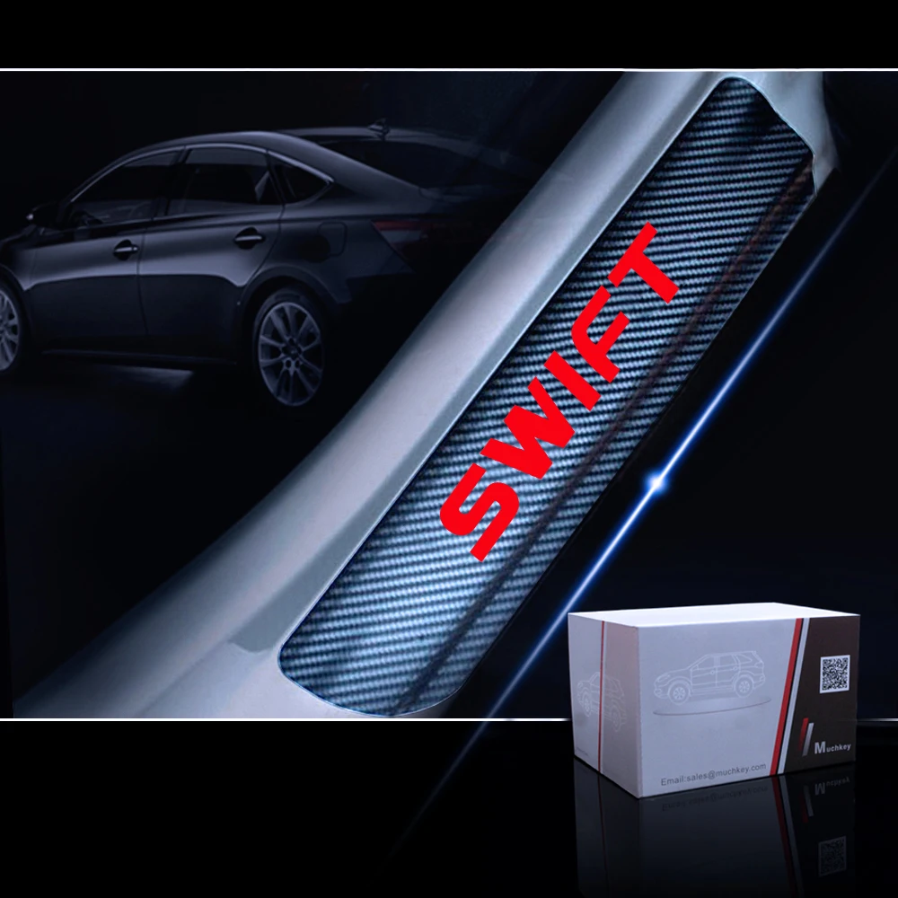 Накладка на порог автомобиля для Suzuki Swift Welcome Pedal Protector из углеродного волокна