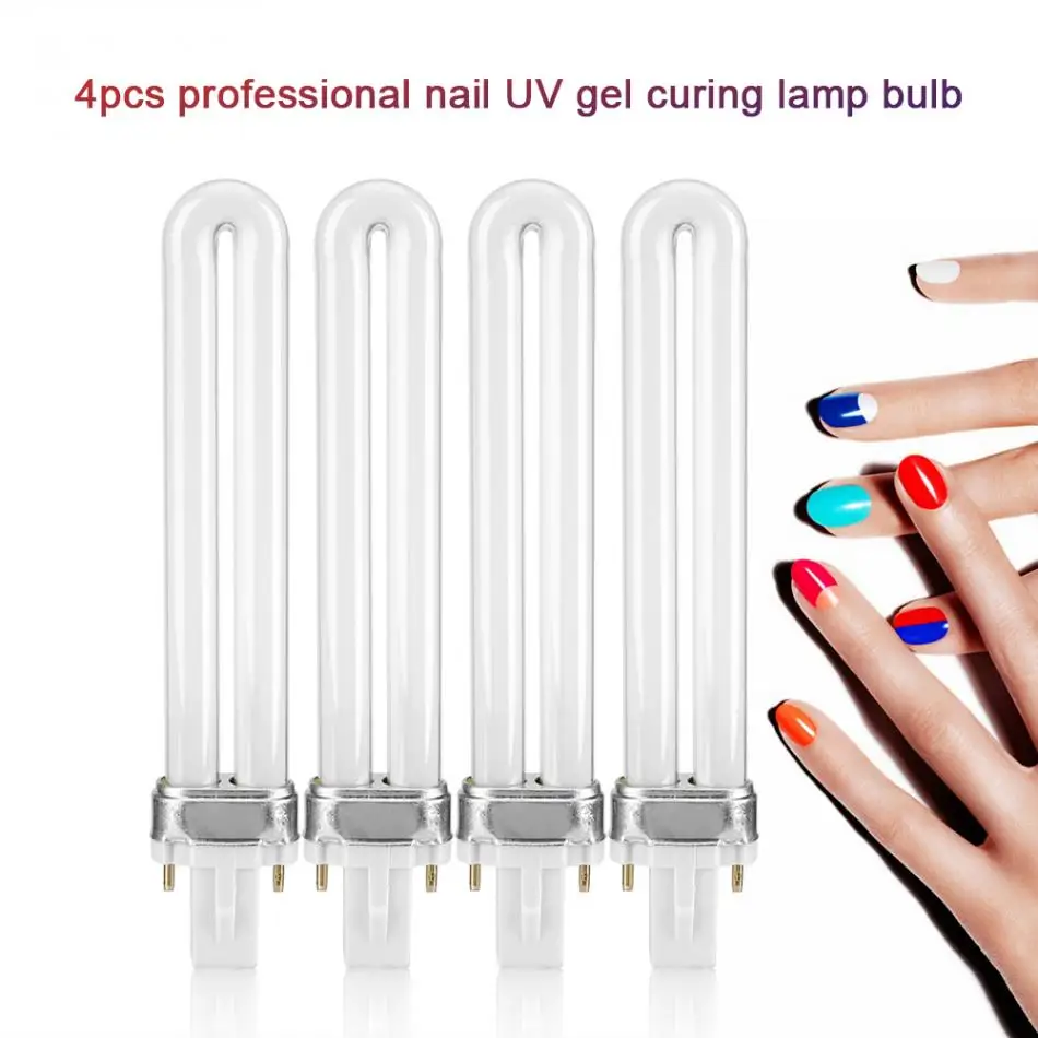 

4Pcs/Set 9W Nail UV Gel Light Tube Replacement for Nail Dryer Nail Polish Gel Curing Manicure Tool