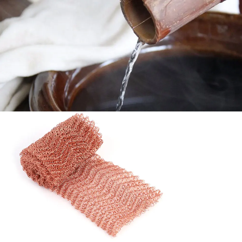 

1 Meter 4 Wires Pure Copper Mesh Woven Filter Sanitary Food Grade For Distillation Moonshine Home Brew Beer 100mm Width
