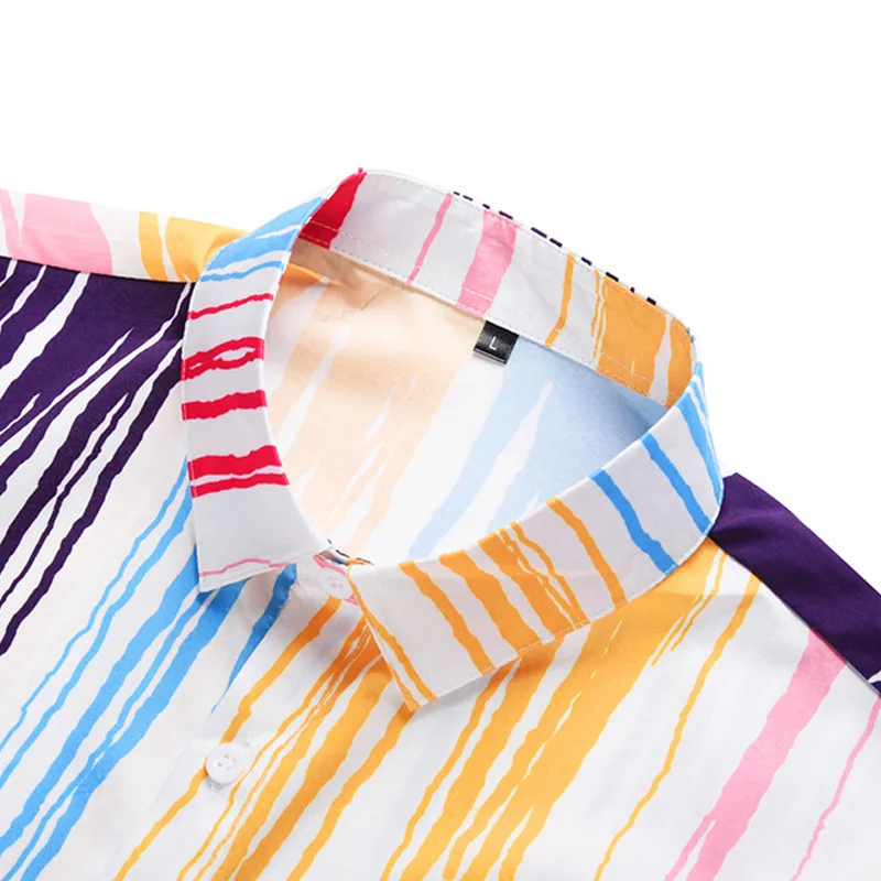 CAINFL Человек Лето гавайская рубашка поток чернил печати Мода Досуг Street Camisa Masculina