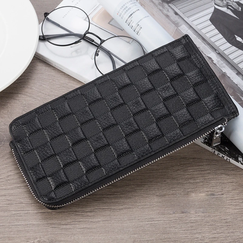 

Wallet Men's Leather Long Section Business Zipper Wallet Multi-Function Card Package Trend