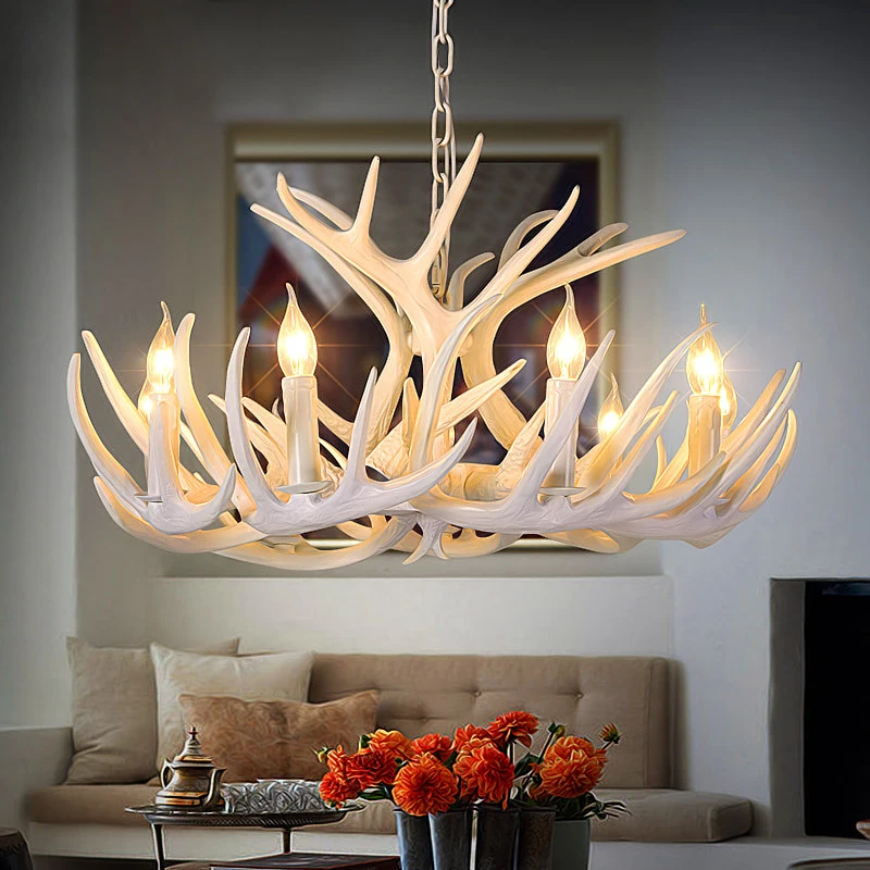 

SETTEMBRE Lustres Design Traditional Chandelier Resin White Lighting Lustre De Cristal Painted Dining Room Hanging Lighting