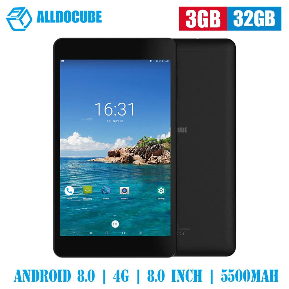 

ALLDOCUBE T801 8 Inch 4G Tablet Android 8.0 Deca-Core Phone Call Phablet 1920 X 1200 IPS 3G 32G 2.0MP+5.0MP Cameras Tablets