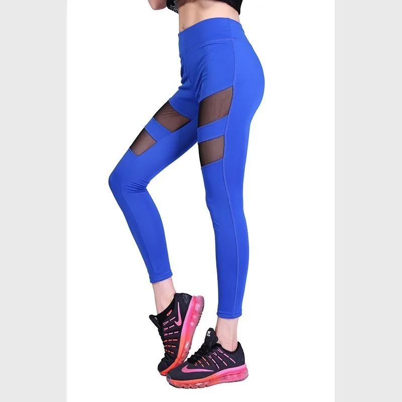 Women Workout Fitness Running Leggings Pants Training Clothes Slim Long Mesh Patchwork Sports New Yoga | Спорт и развлечения