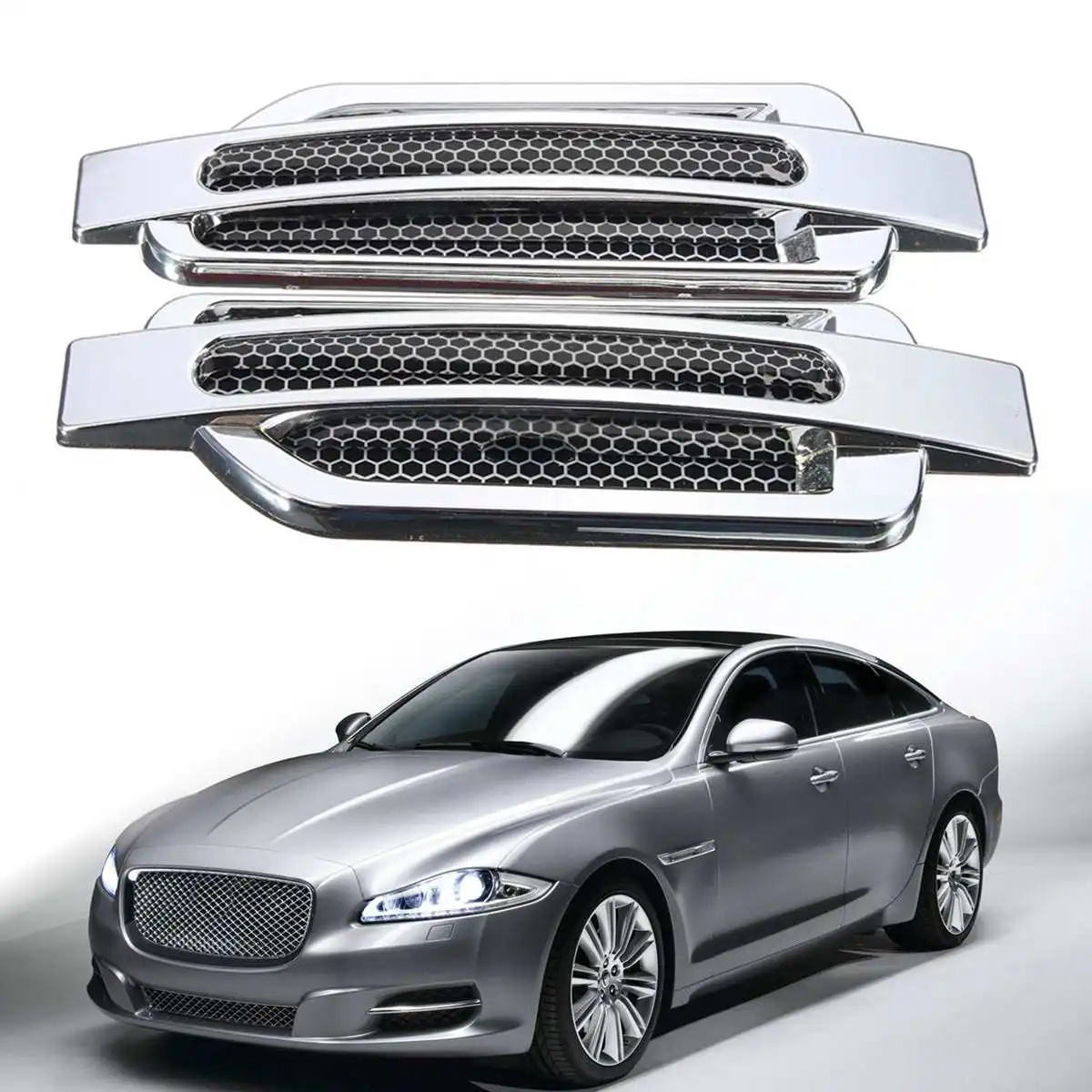 2pcs Air Flow Vent,Universal Car ABS Exterior Hood Side Door Air Flow Vent Cover Intake Grille Decorative Trim Sticker