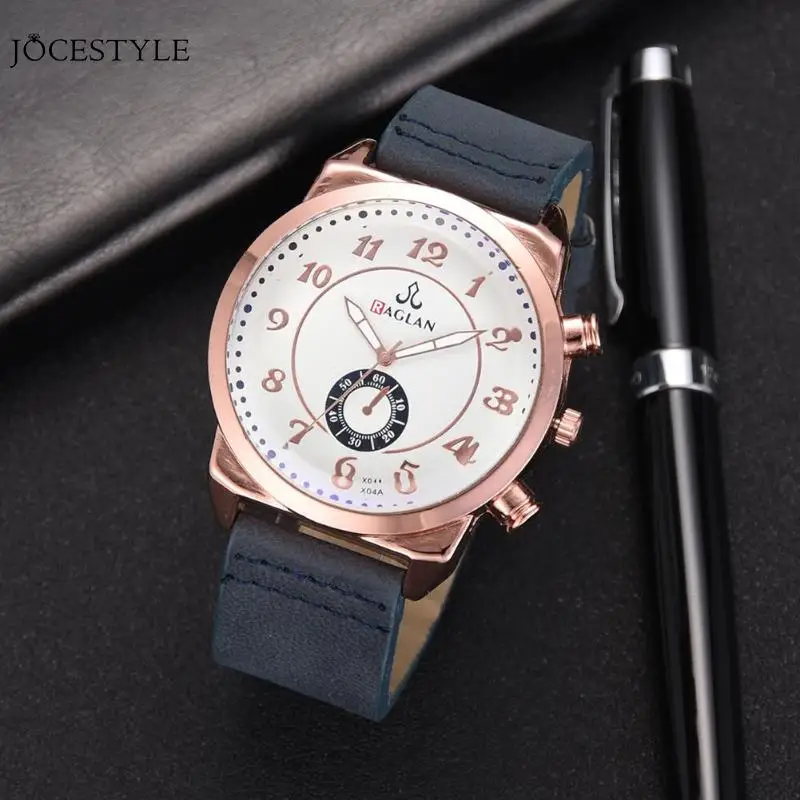 

Men's Fashion Casual Sport Quartz Watch Mens Watches Top Brand Luxury Leather Casual PU Leather Strap Wristwatch DropShipping