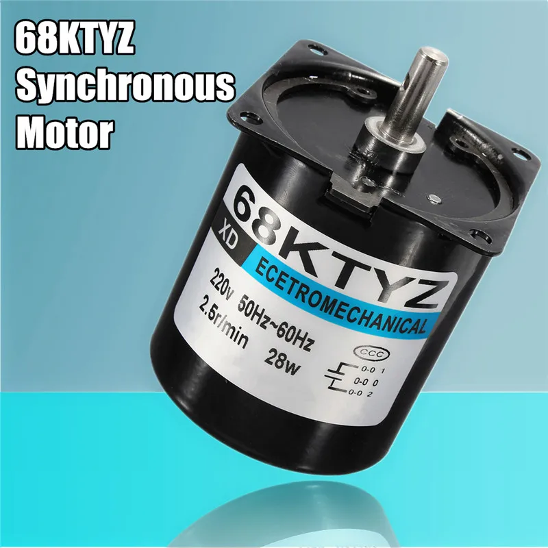 

High Quality 68KTYZ Micro Gear Motor AC 220V 28W 2.5r/min Large Torque Permanent Magnet Synchronous Gear Motor