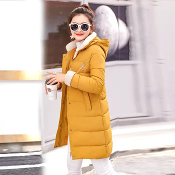 

2018 New Winter Jacket Women Coats Hooded Female Parka Thick Cotton Padded Lining Winter Female Coats Ladies Outwear