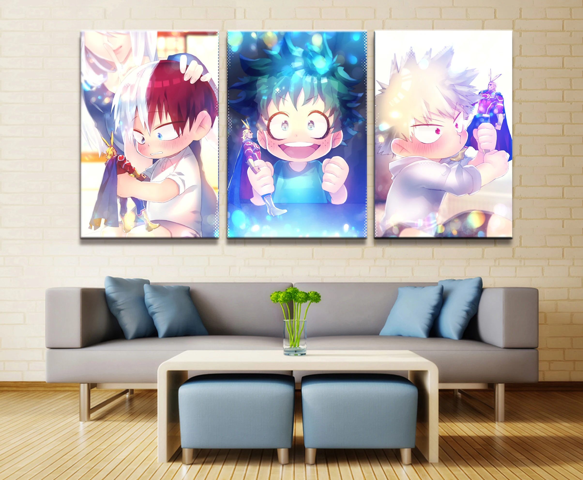 

Wall Art Painting Pictures 3 Panel Animation Poster My Hero Academia Modern Home Decor For Living Room Canvas Printed Artwork