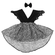 HTHL-летнее шифоновое детское платье для девочек праздничное Пышное Платье-пачка+ заколка для волос