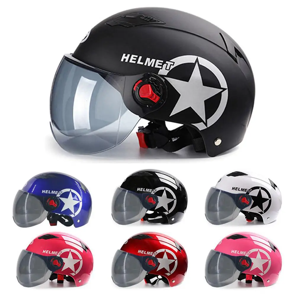 

Motorcycle Helmet Unisex Summer Flip Up Motorcycle Racing Anti-UV Head Safety Protector Motocross Scooter Open Face Helmet r20