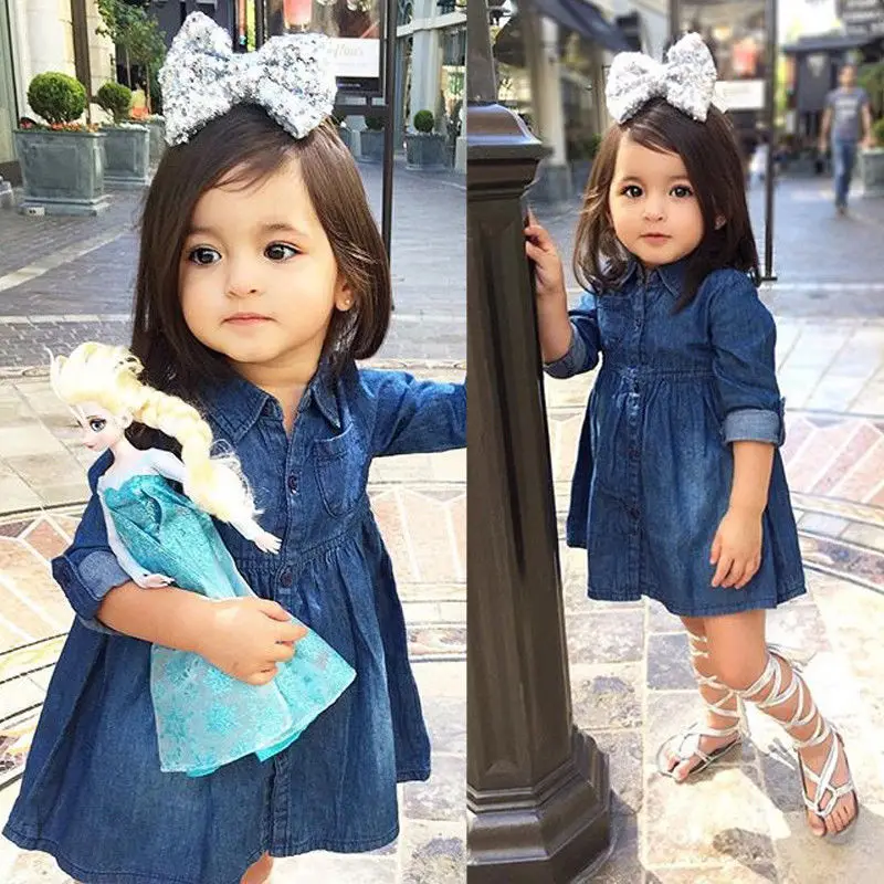 Girl Dress Denim Jeans One Picece Girl Dress Denim Jeans One Picece