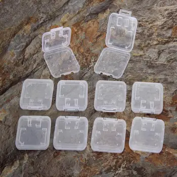 

10PCS Transparent Standard SD SDHC Memory Card Case Holder Box Storage New
