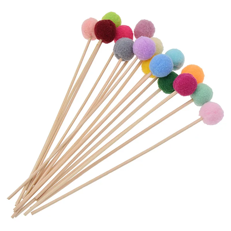 

5pcs Mixed Color Plush Ball Rattan Reed Diffuser Replacement Stick Colorful Reed Fragrance Diffuser Sticks Modern Home Decor