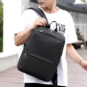

Male Zipper Business Men Teen Nylon Backpacks Laptop Tablet Leisure Travel School Bags Multifunction Shoulder Rucksacks Z70