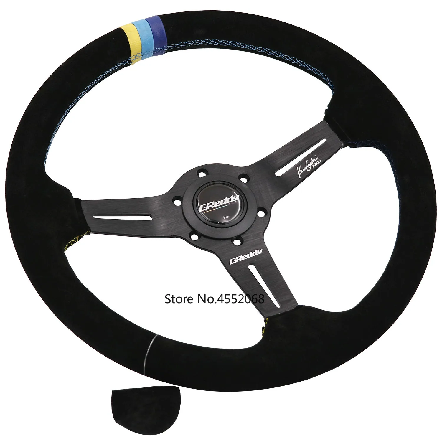 

350mm GPP Suede Leather Steering Wheels With 3 Color Stitching