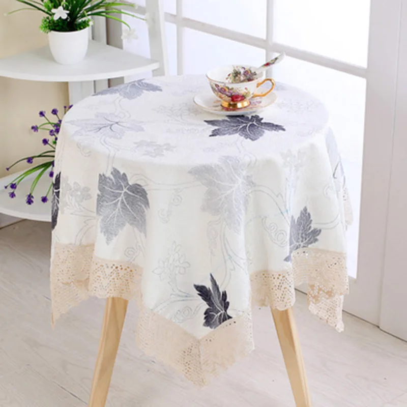 

Nordic Embroidered Lace Round Tablecloth For Wedding Party Event Banquet Home Table Cover Decoration Refrigerator Table Decorati