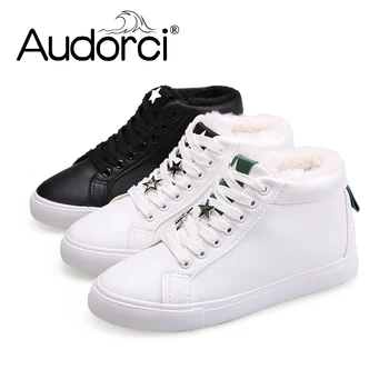 

Audorci 2018 Winter Fashion Women Boots Woman Outdoor Keep Warm Ankle Boot Female Lightweight Casual Shoes Size 35-40 With Fur
