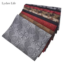 Lychee Life Ретро двухсторонний полиэстер с принтом и искусственная кожа ткань для самостоятельного пошива одежды украшения