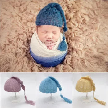 

Newborn Photography Props Hats Soft Mohair Hat Infant Cap Crochet Newborn Hat Baby Photo Props Shooting Fotografia Accessories